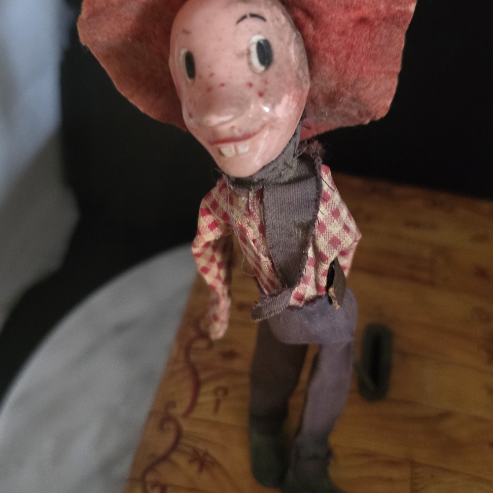 Vintage Cowboy Figurine with Red Hat